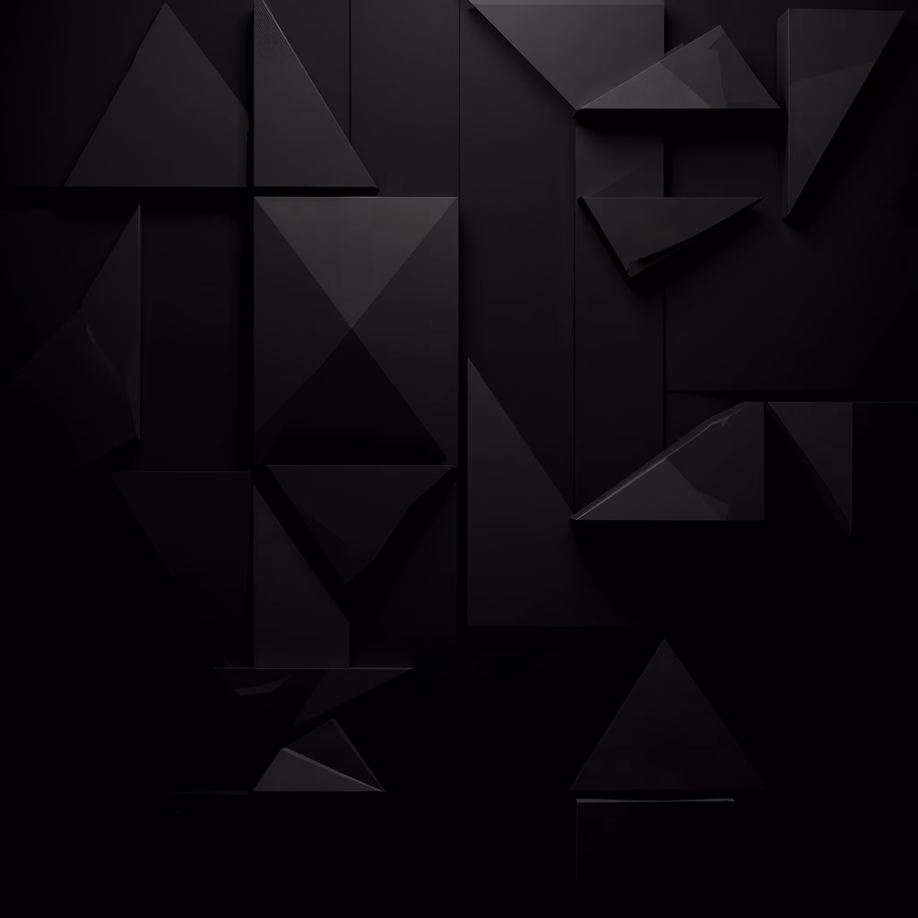 Monochrome geometric abstract with depth and mystery.