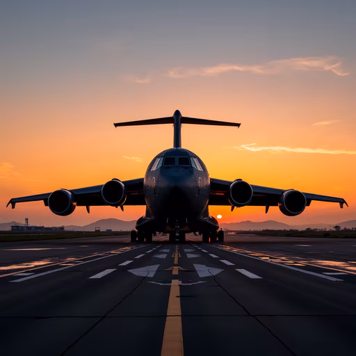 Airplane at Sunset