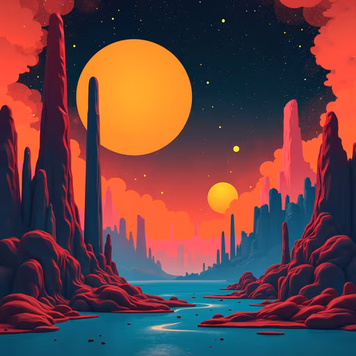 Alien Landscape Illustration