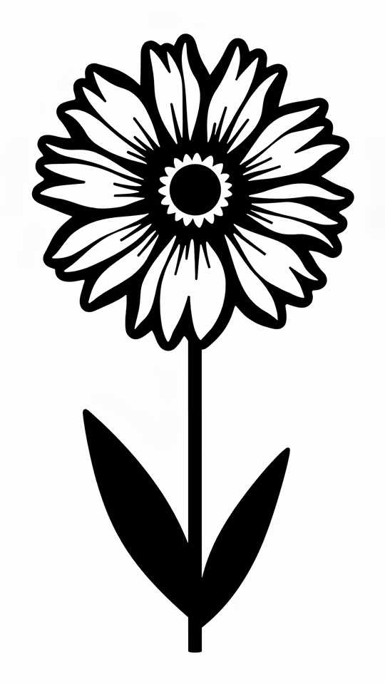 Black and White Daisy Illustration
