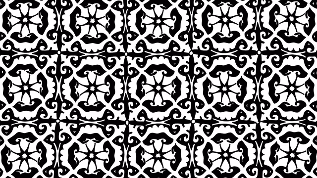 Black and White Ornamental Pattern