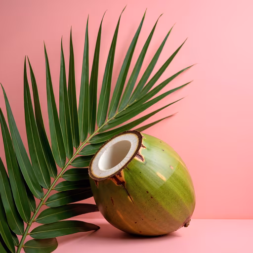 Coconut and Palm Leaf