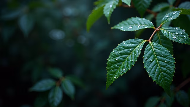Dew-Covered Leaves