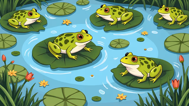 Frogs on Lily Pads