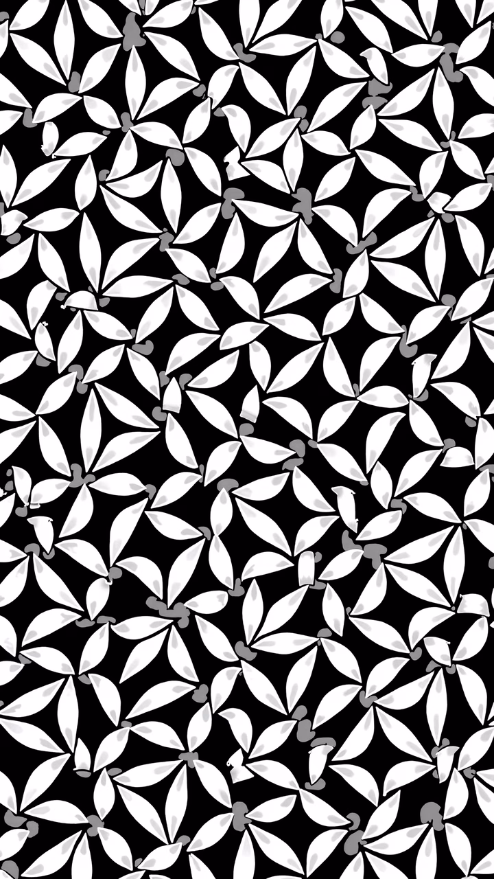 Stylish geometric leaf pattern on black background