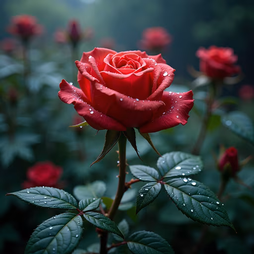 Glistening Red Rose