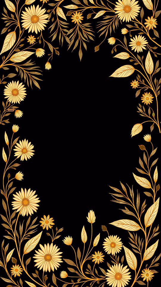 Golden Floral Frame