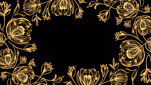Golden Floral Frame