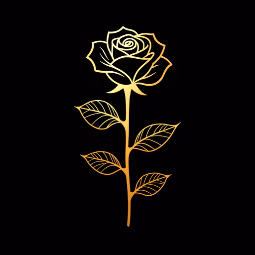 Golden Rose Silhouette
