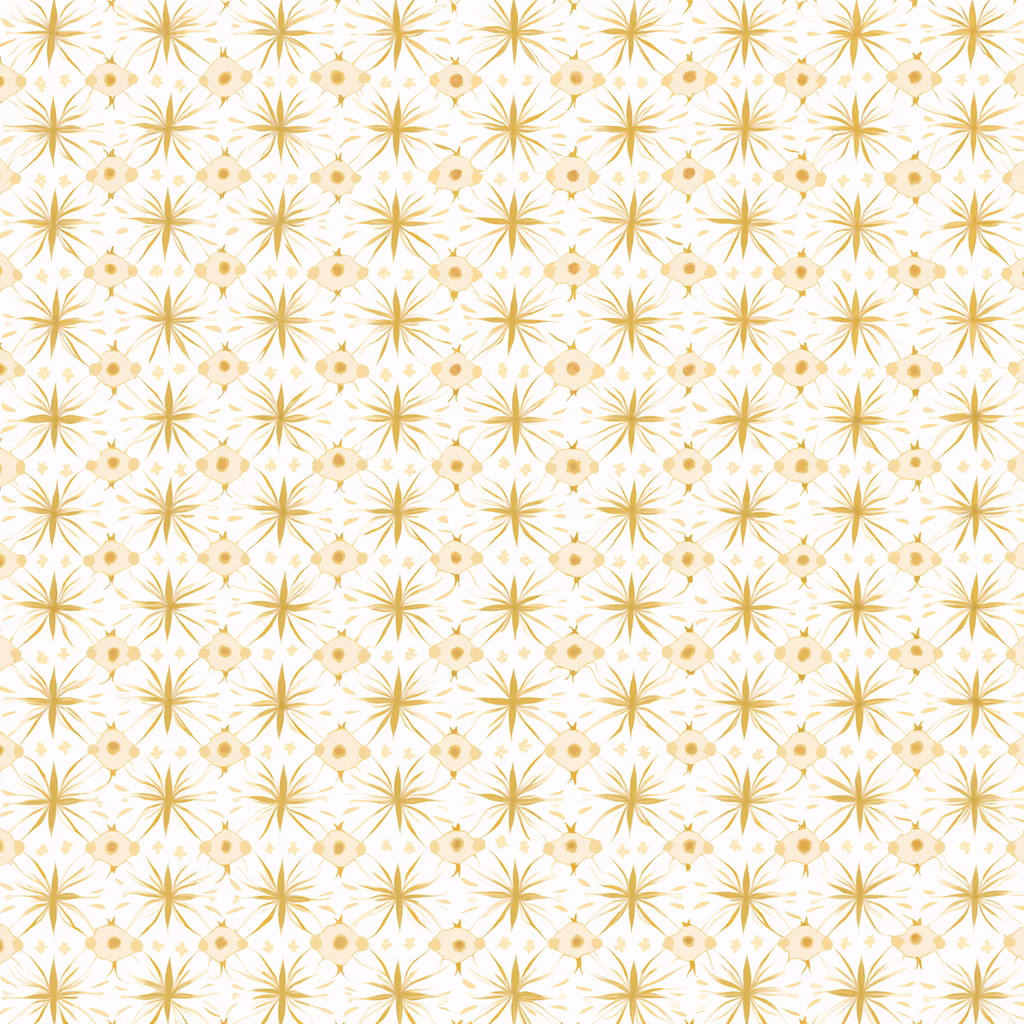 Elegant golden stars and diamonds on a white background, creating a luxurious pattern.