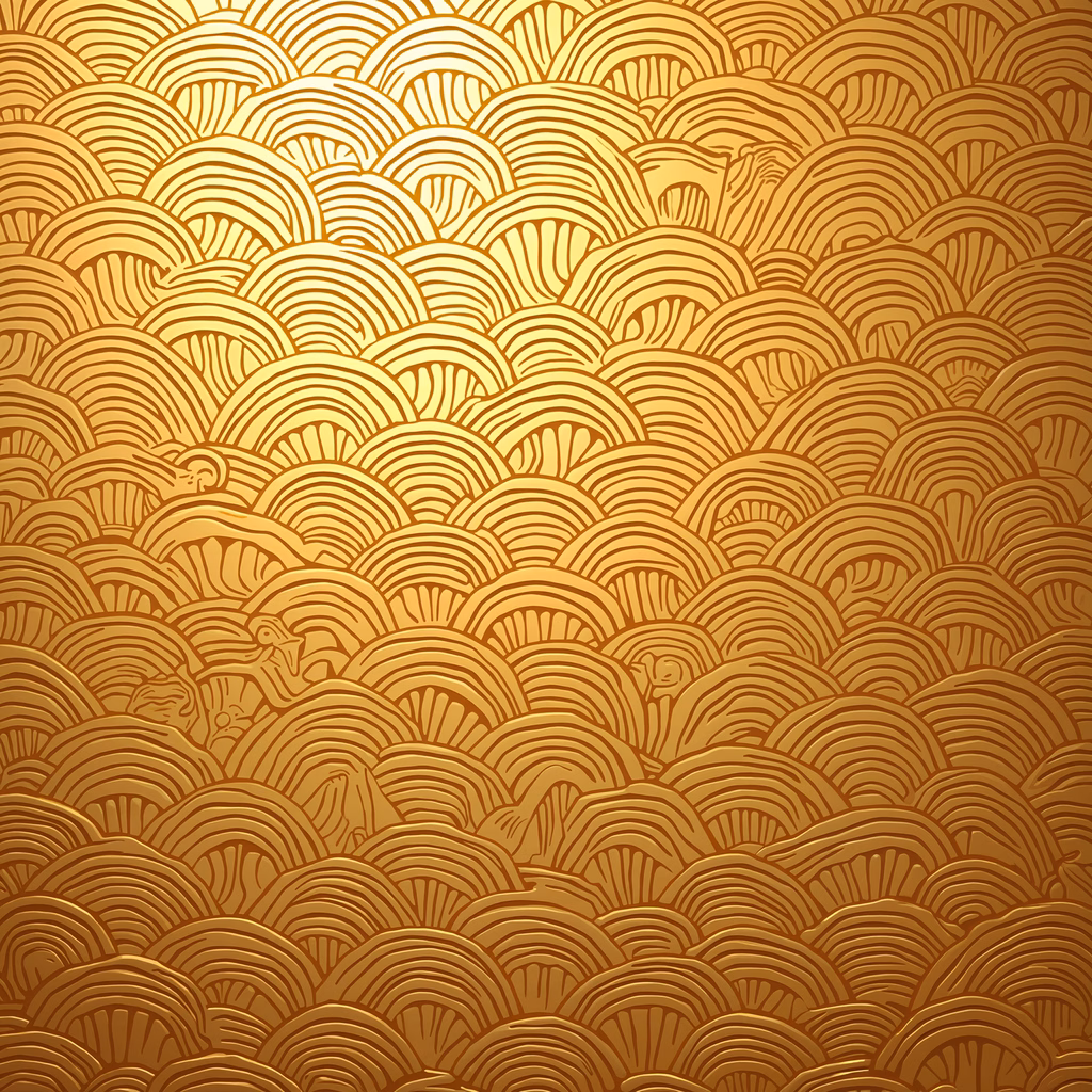 Golden wave pattern in Art Deco style
