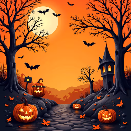 Halloween Spooky Castle Illustration