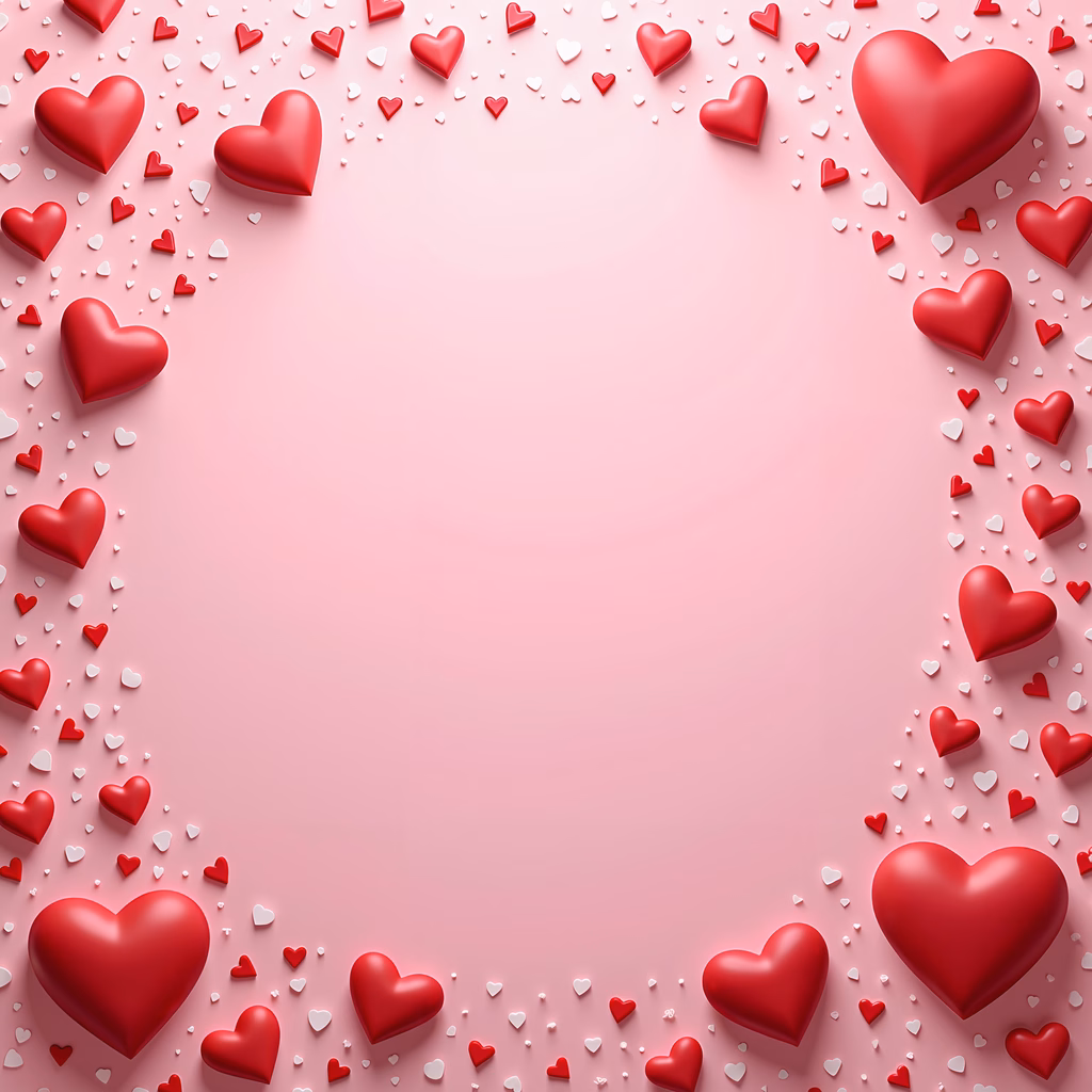 Romantic heart frame illustration for Valentine's Day celebrations.