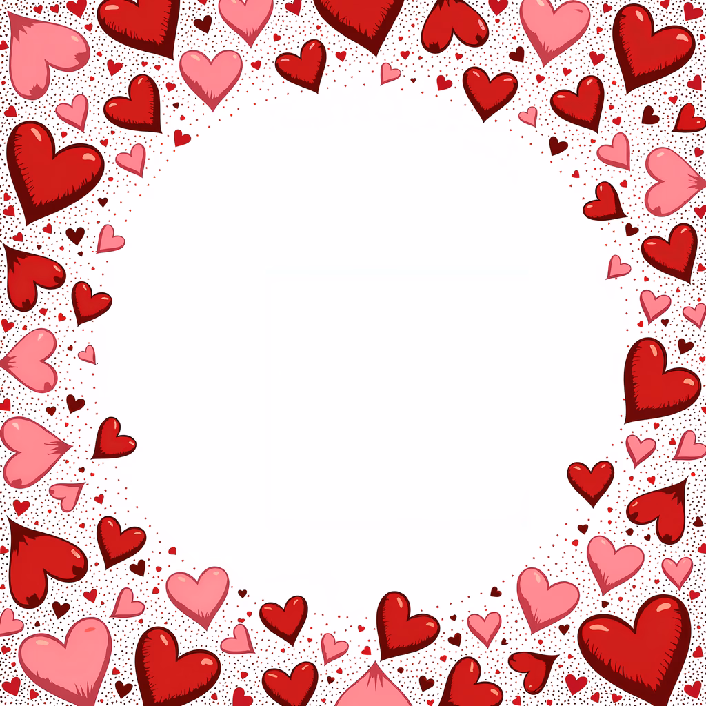 Romantic heart frame illustration for Valentine's Day celebrations.