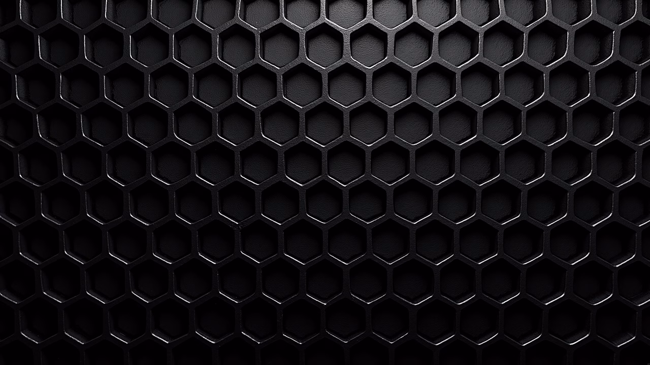 Monochrome hexagonal grid pattern, modern abstract art design.
