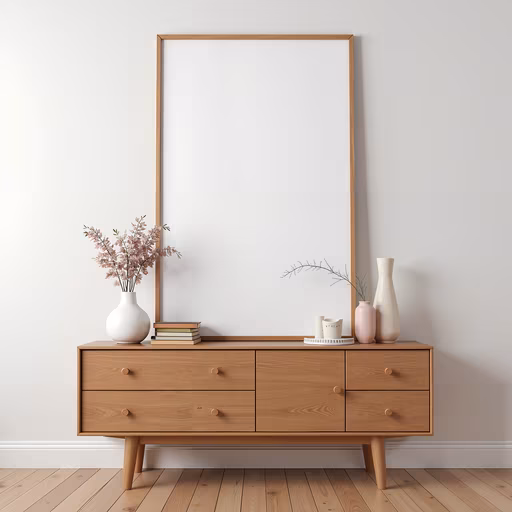 Minimalist Dresser with Floral Arrangement