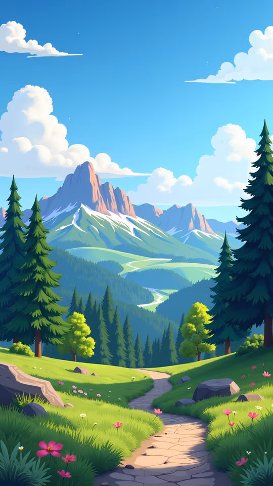 Mountain Path Illustration