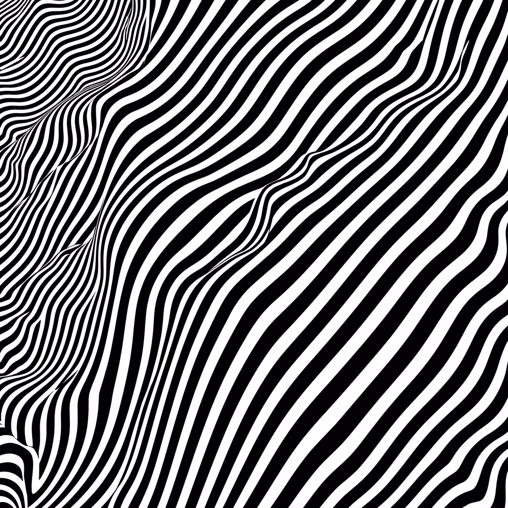 Mesmerizing black and white stripes creating an optical illusion of depth and movement.