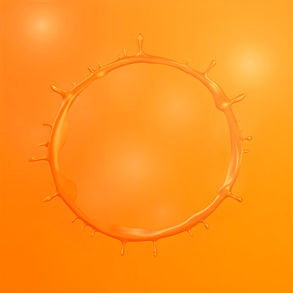 Vibrant orange juice splash illustration, fresh and energetic.
