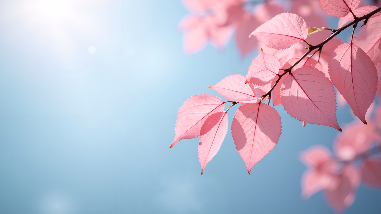 Delicate pink blossoms against a serene blue sky, symbolizing spring's renewal.
