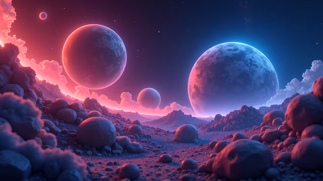Planetary Landscape Illustration