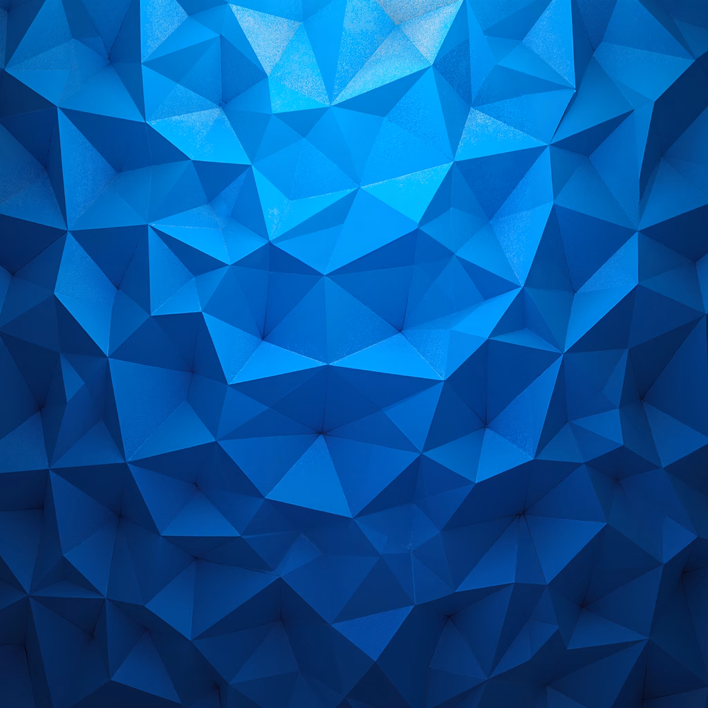 Abstract polygonal pattern in various shades of blue, evoking tranquility and modernity.