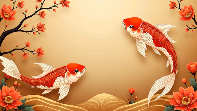 Red Koi Fish Illustration
