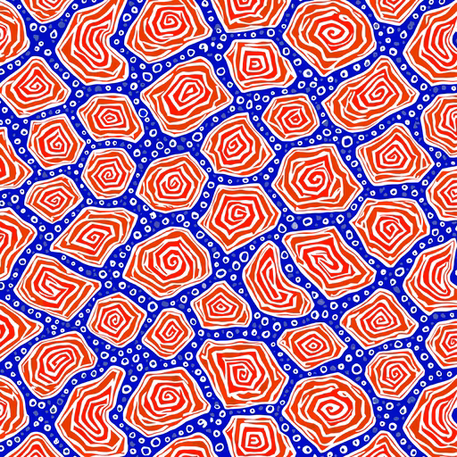 Red Spirals on Blue