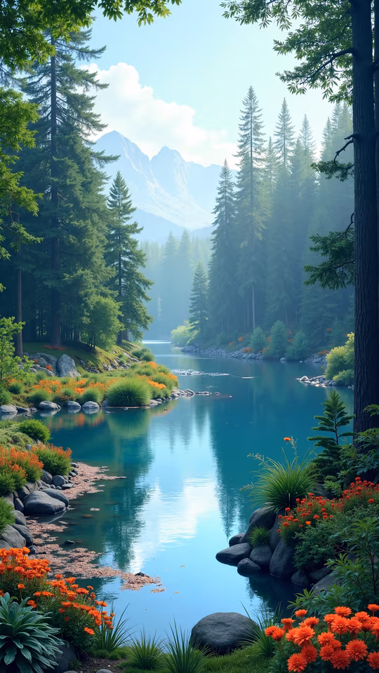 Serene Lake Illustration