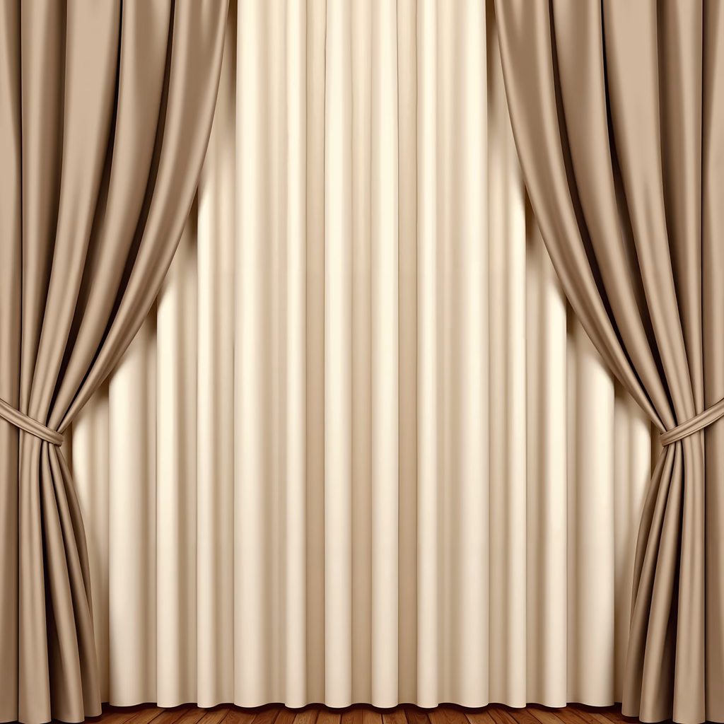 Realistic stage curtain illustration, ready for a theatrical performance.