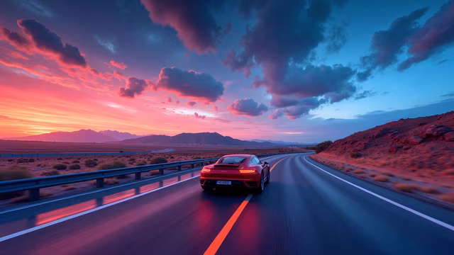 Sunset Road Trip Illustration