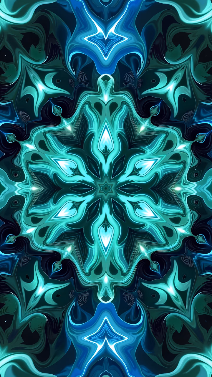 Teal symmetrical abstract illustration