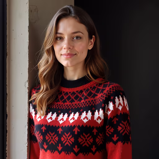 Woman in Nordic Sweater