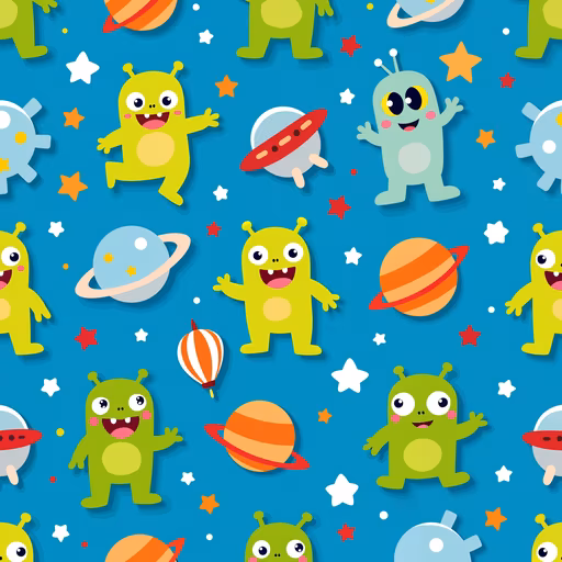 Alien Space Party Illustration