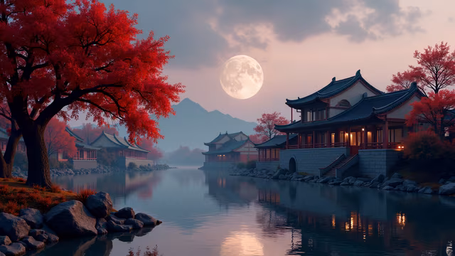Autumn Moonlit Serenity