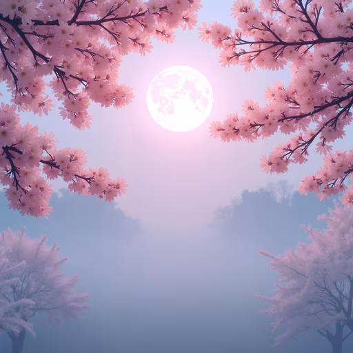 Cherry Blossoms Moonlight