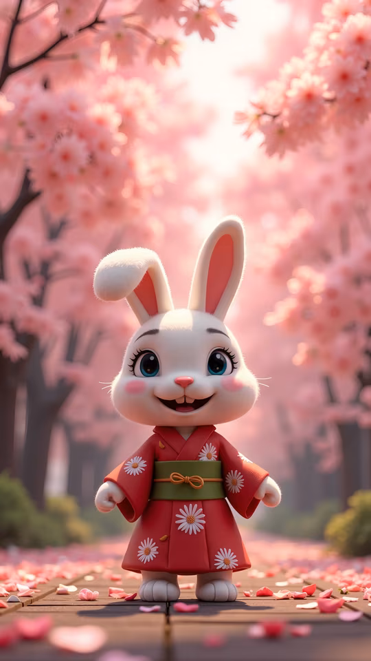 Cute Rabbit in Kimono