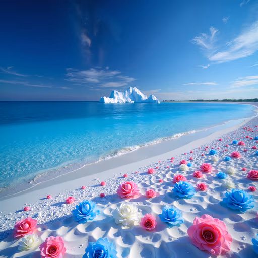 Dreamy Beach with Iceberg