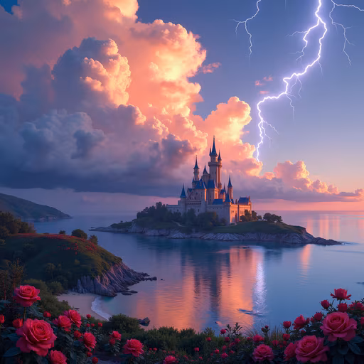 Dreamy Castle Sunset