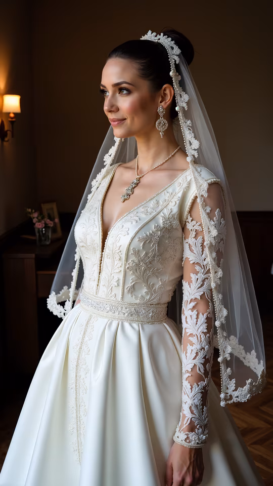 Elegant Bride in Luxurious Gown