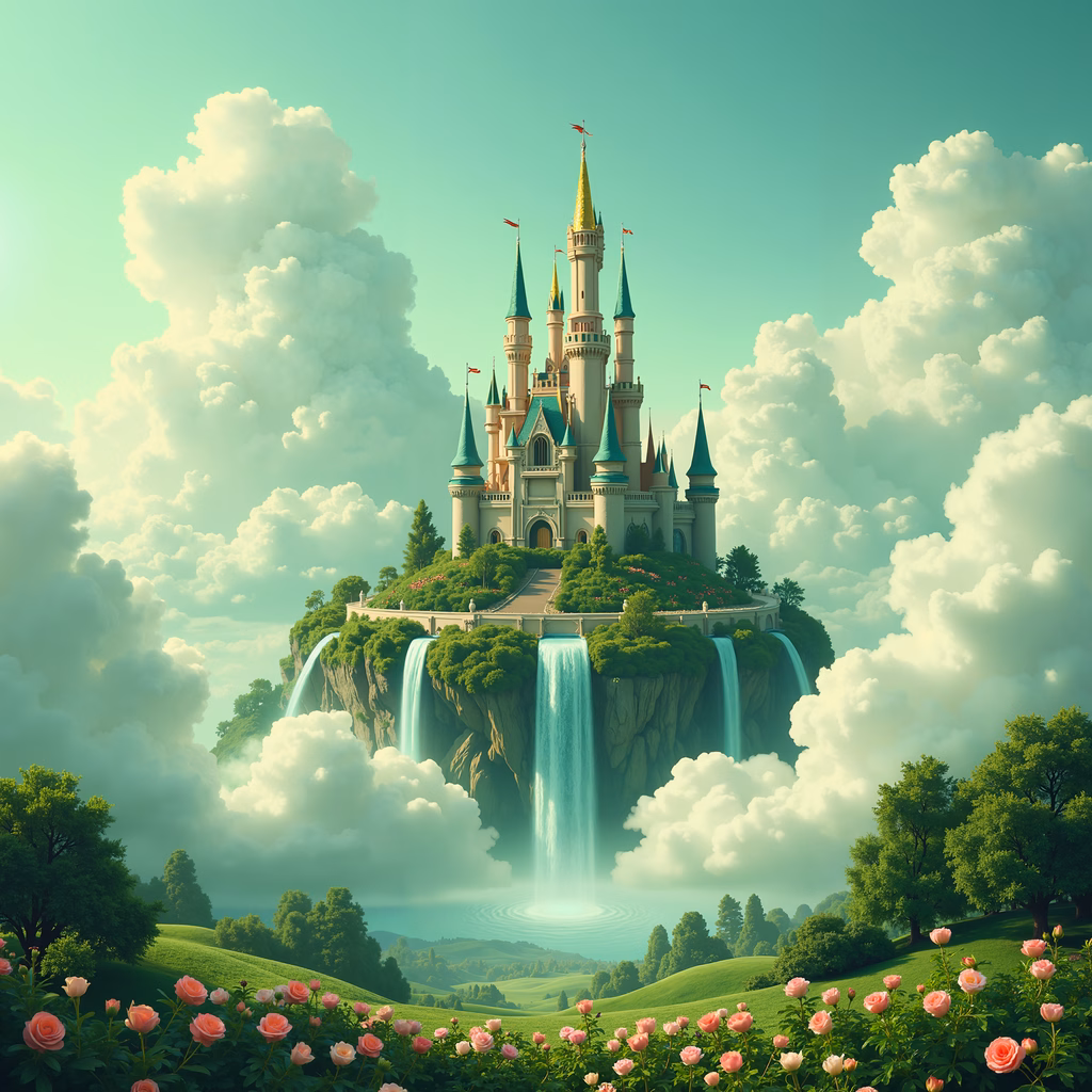 A fairy tale castle amidst nature's beauty and tranquility.