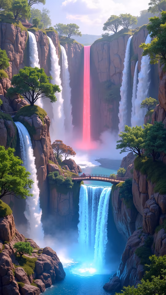 Enchanted Waterfall Illustration