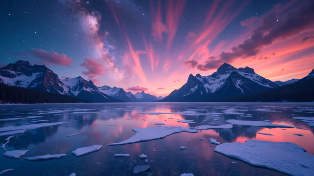 Frozen Lake at Twilight