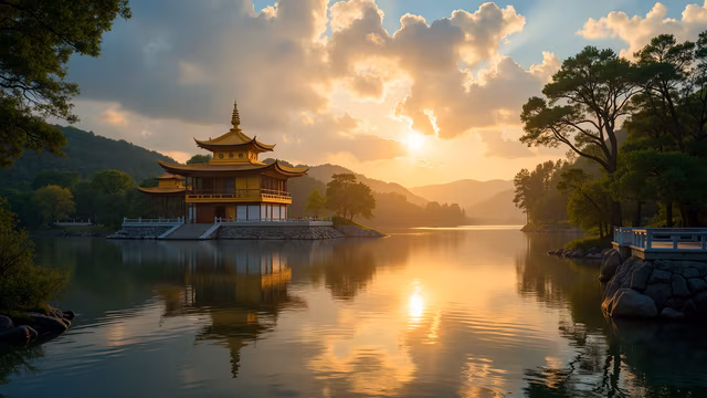 Golden Pagoda Sunset