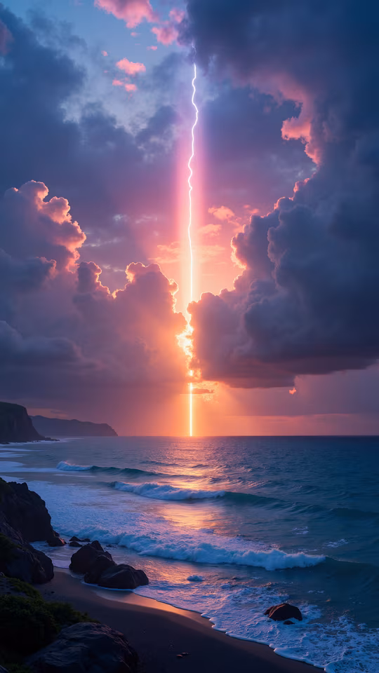 Lightning Over the Sea