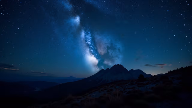Milky Way Over Mountains