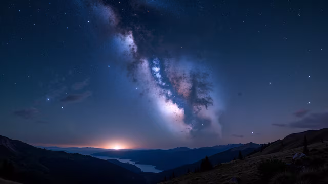 Milky Way Over Mountains