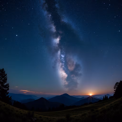 Milky Way Over Mountains