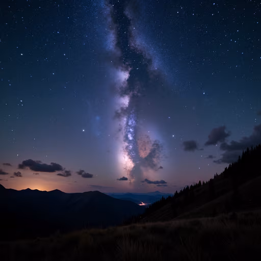 Milky Way Over Mountains