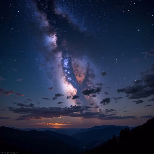 Milky Way Over Mountains